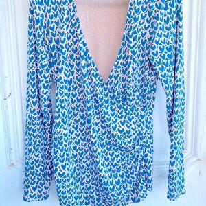 Boden Jersey Faux Wrap Top - Hearts